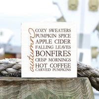 Autumn Favorites Block Sign