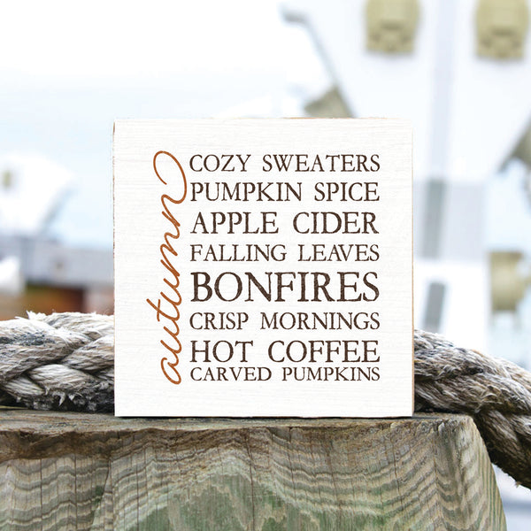 Autumn Favorites Block Sign