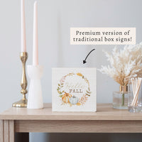 Hello Fall Pumpkin Block Sign