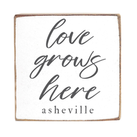 Love Grows Here Personalized Block Sign