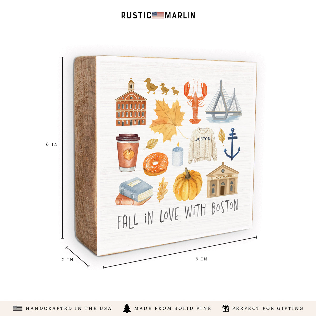 Fall In Love With Boston Block Sign