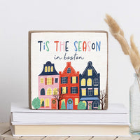 Tis The Season In Square Block Sign