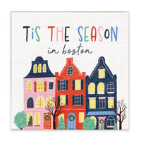 Tis The Season In Boston Block Sign