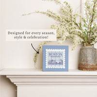 Boston Blue Stamp Block Sign