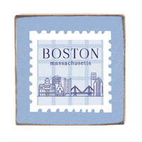Boston Blue Stamp Block Sign