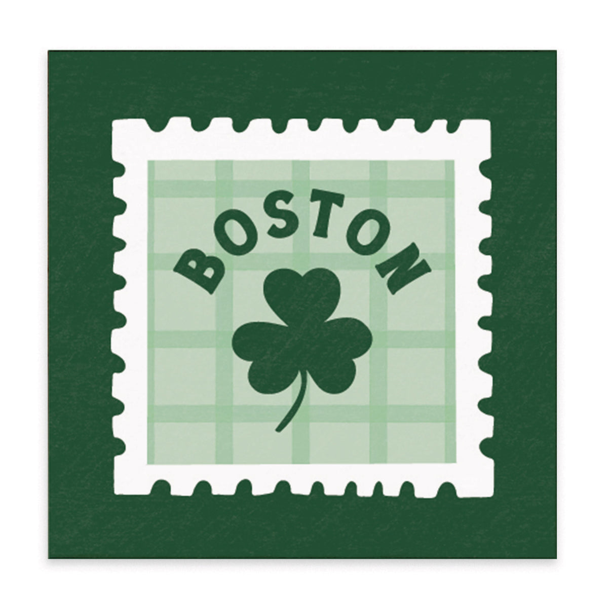 Boston Shamrock Stamp Block Sign