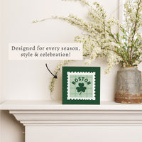 Boston Shamrock Stamp Block Sign
