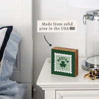 Boston Shamrock Stamp Block Sign