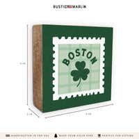 Boston Shamrock Stamp Block Sign