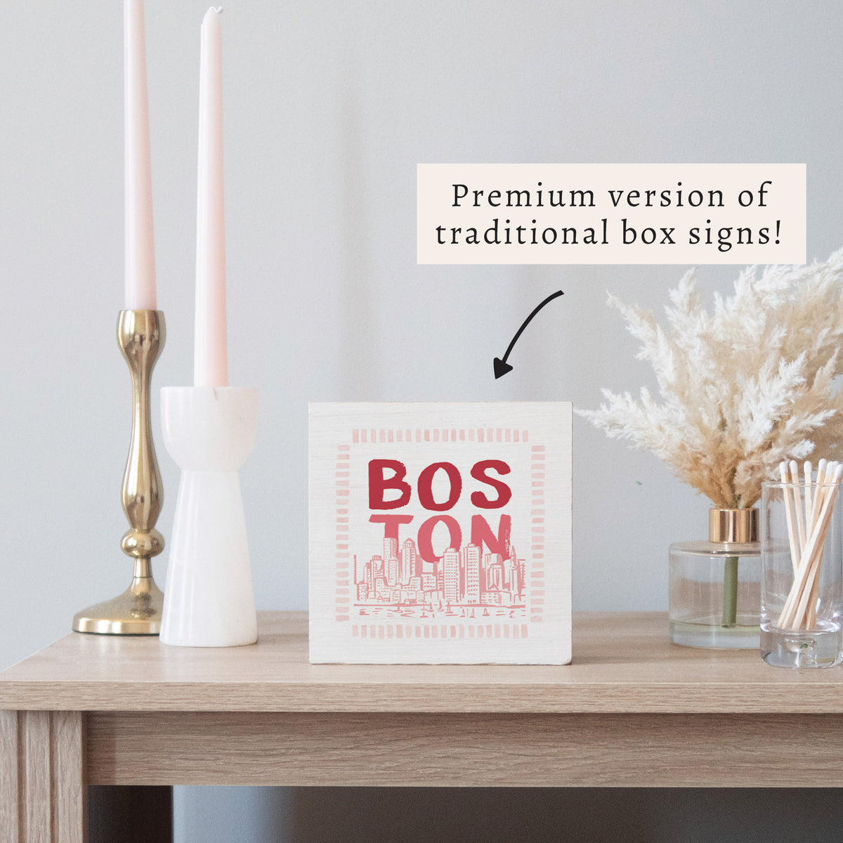 Boston Pink Block Sign