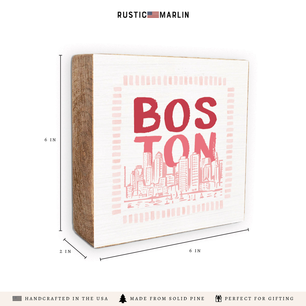 Boston Pink Block Sign