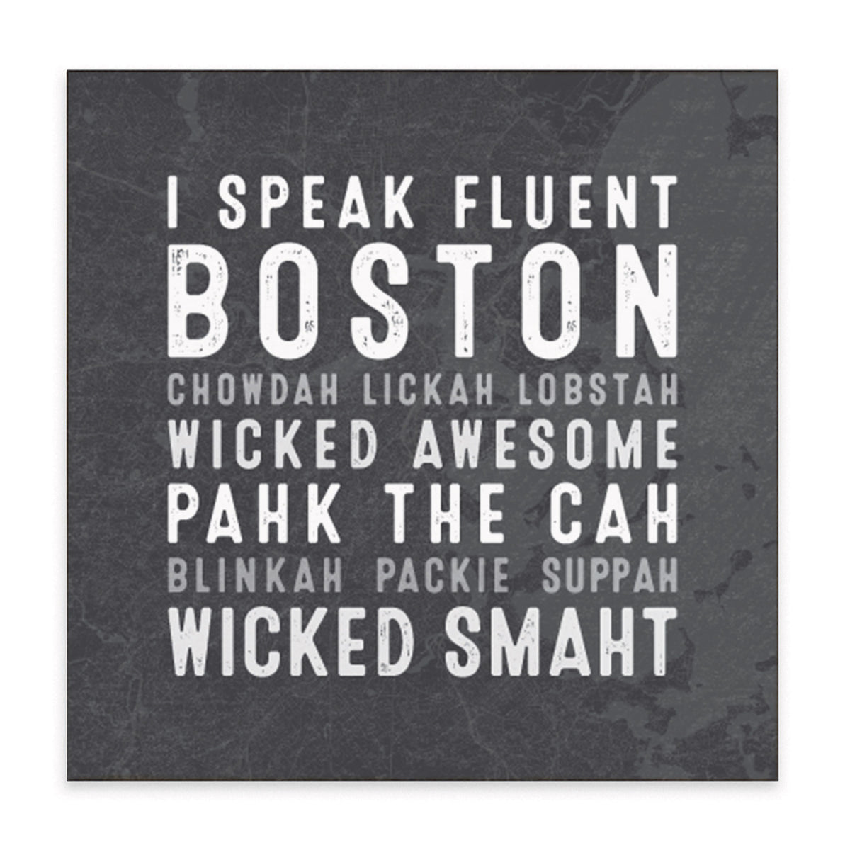 I Speak Fluent Boston Block Sign