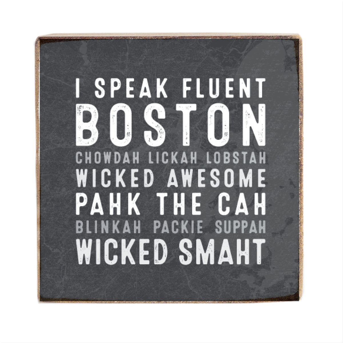 I Speak Fluent Boston Square Block Sign