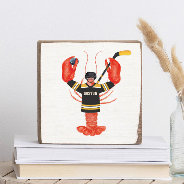 Boston Hockey Lobster Block Sign