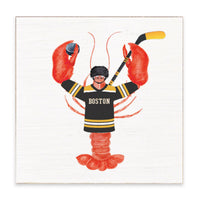 Boston Hockey Lobster Block Sign