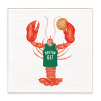 Boston Basketball Lobster Block Sign