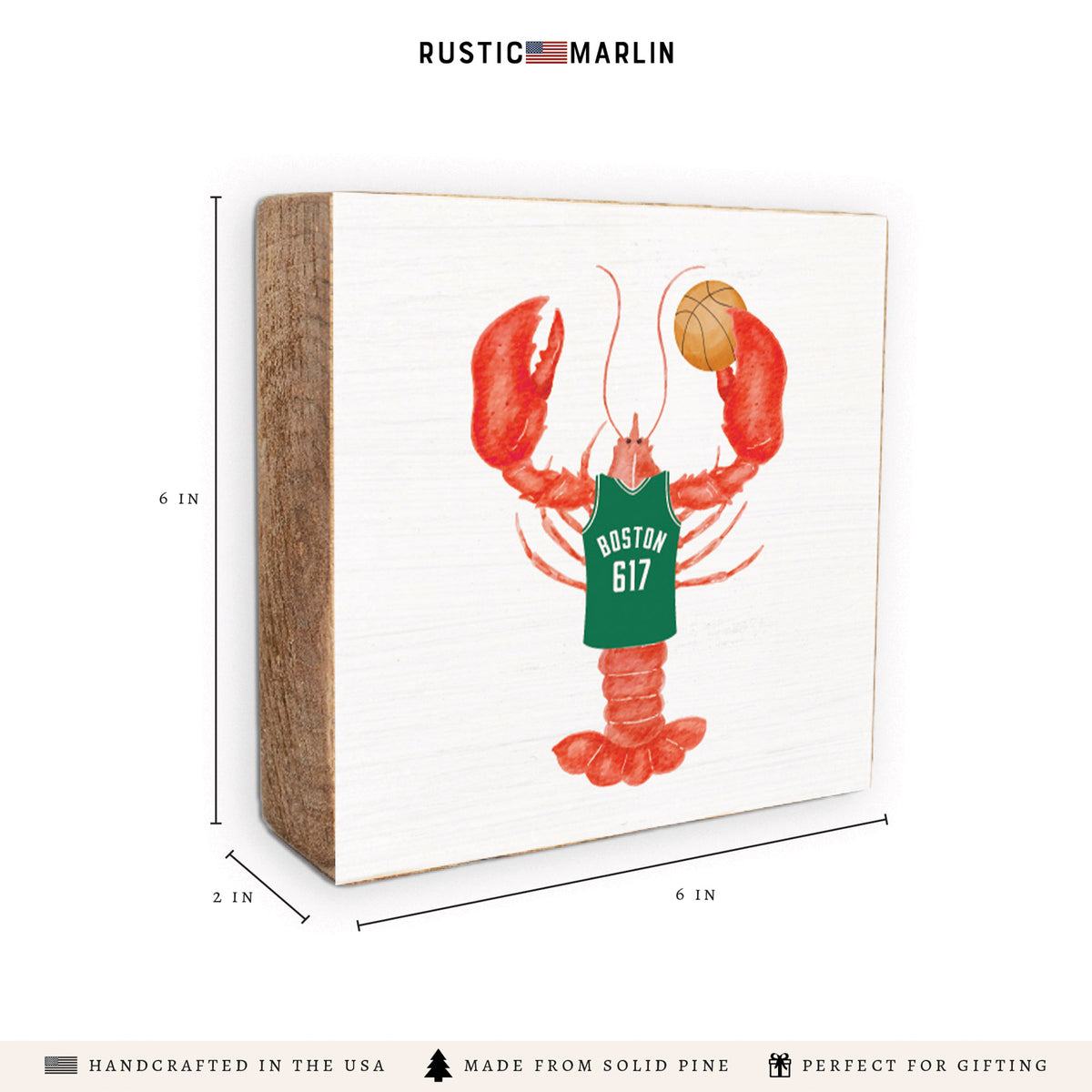 Boston Basketball Lobster Block Sign