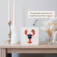 New England Football Lobster Block Sign