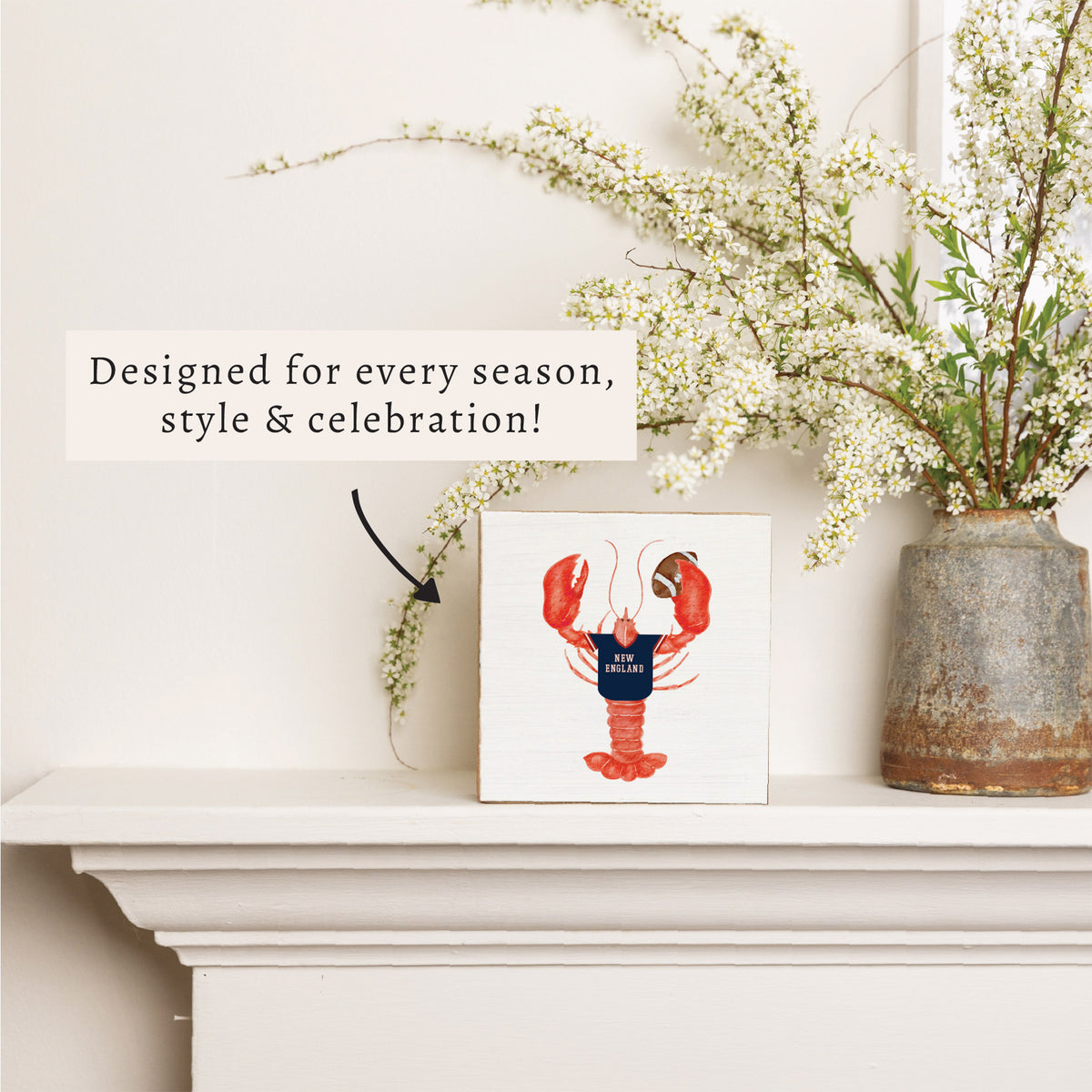 New England Football Lobster Block Sign