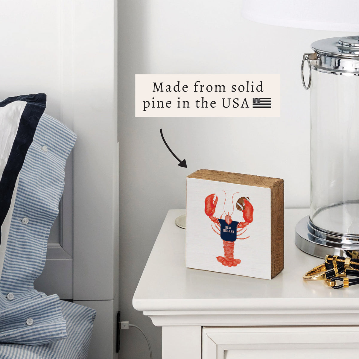 New England Football Lobster Block Sign