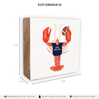 New England Football Lobster Block Sign