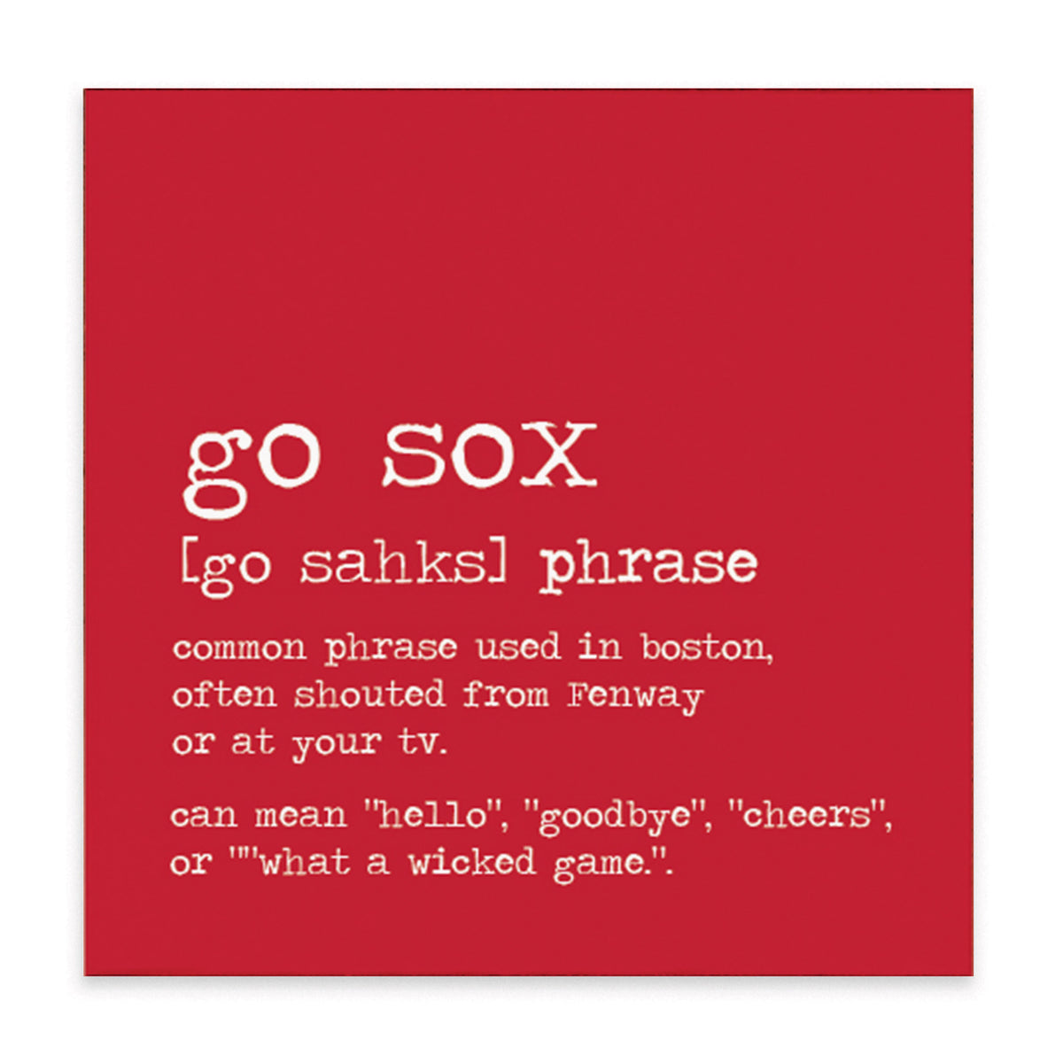 Boston Go Sox Definition Block Sign