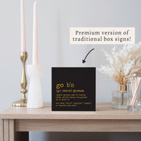 Boston Hockey Go B's Definition Block Sign