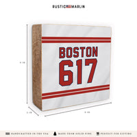 Boston 617 Red White Block Sign