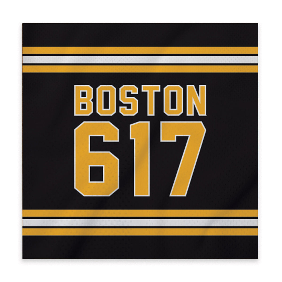 Boston 617 Black Gold Block Sign