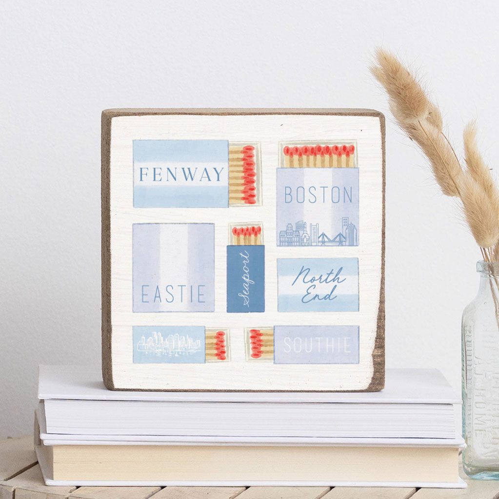 Fenway Boston Match Box Square Block Sign