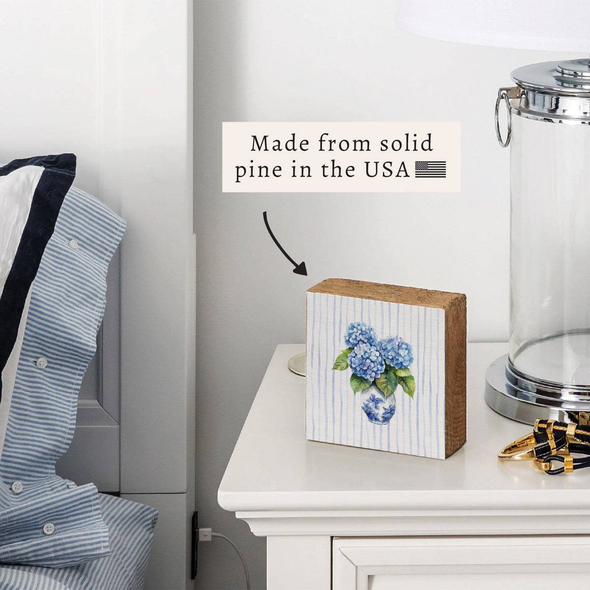 Hydrangea Vase Block Sign