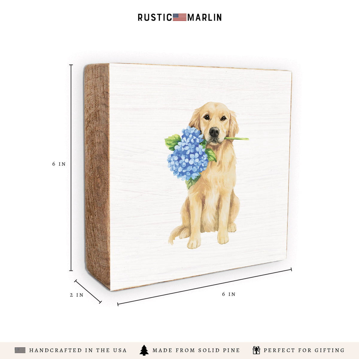 Hydrangea Dog Block Sign
