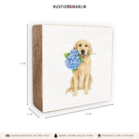 Hydrangea Dog Block Sign