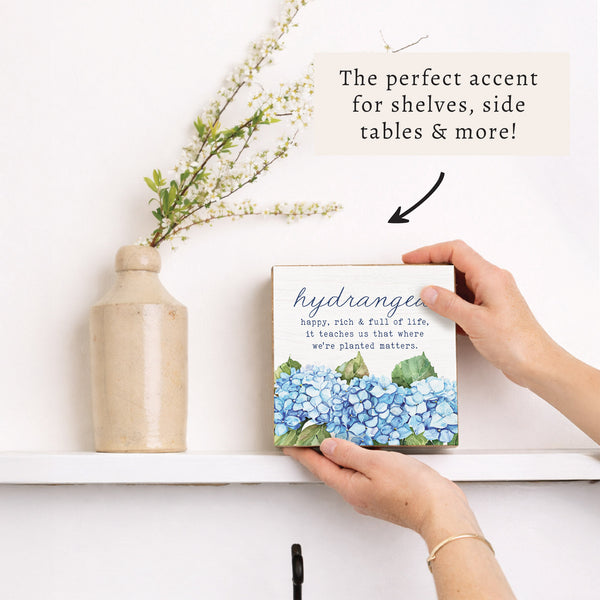 Hydrangea Definition Block Sign