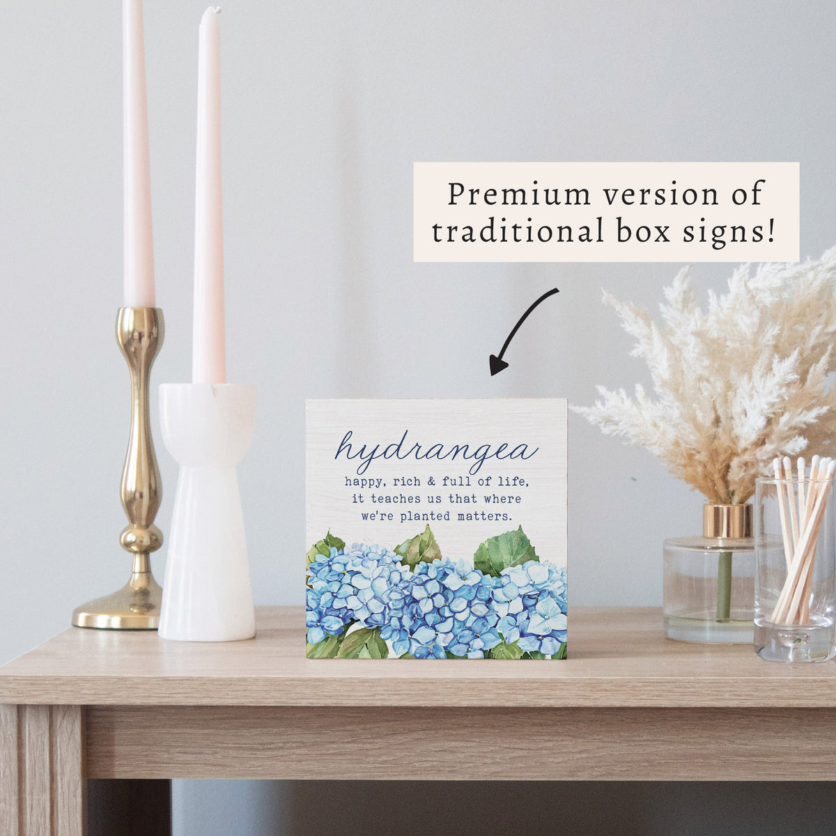 Hydrangea Definition Block Sign