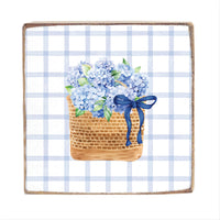 Hydrangea Basket Block Sign