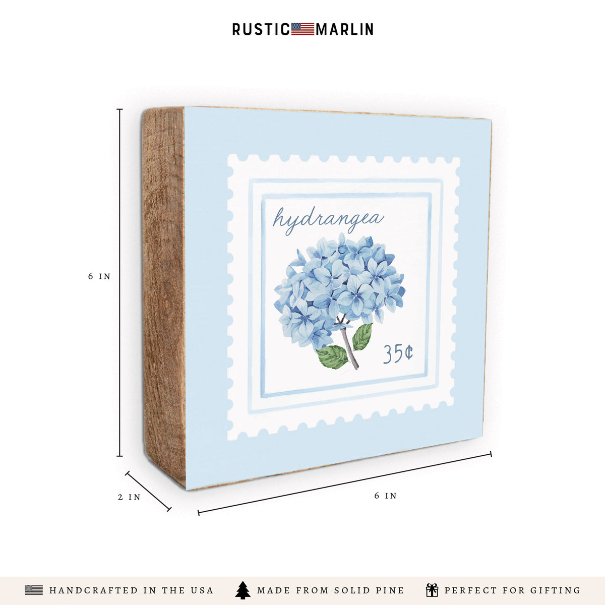 Hydrangea Stamp Block Sign