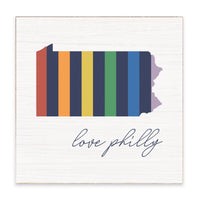 Philly Love Rainbow Block Sign