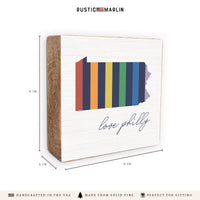 Philly Love Rainbow Block Sign