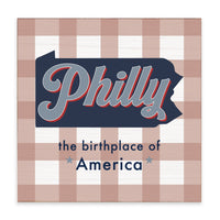 Philly Birthplace Of America Checkered Block Sign