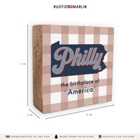 Philly Birthplace Of America Checkered Block Sign