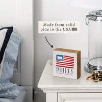 American Flag Philly Birthplace Block Sign