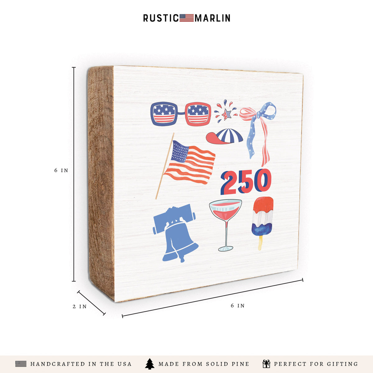 Philly America 250 Icons Block Sign