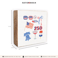 Philly America 250 Icons Block Sign