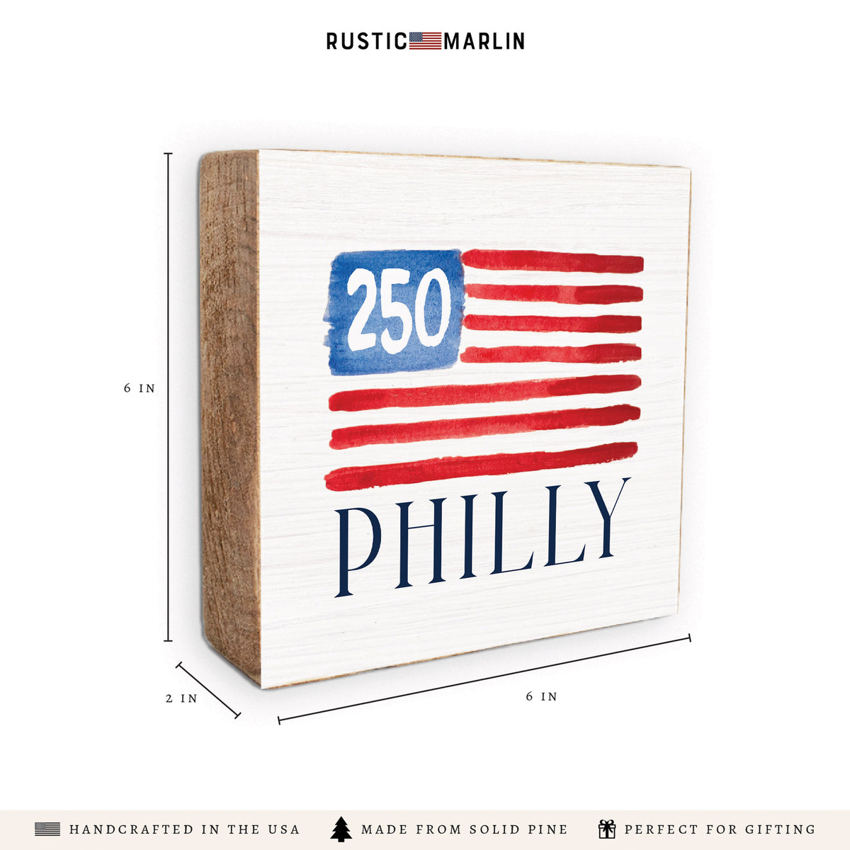 Philly America 250 Flag Block Sign