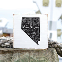 Las Vegas State Icon Art Block Sign