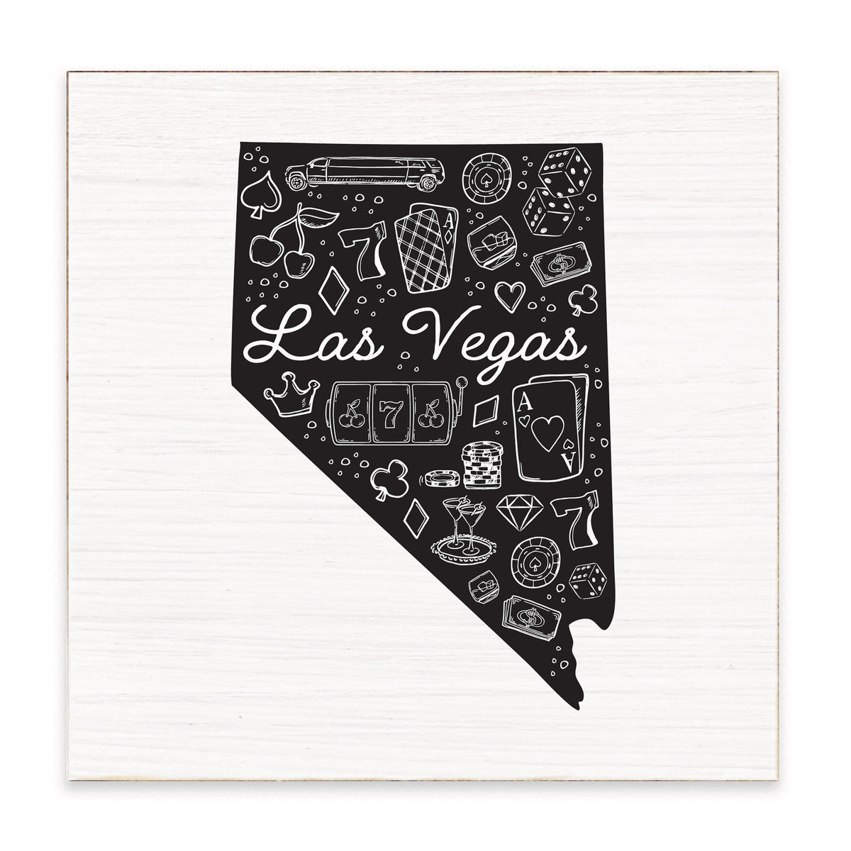 Las Vegas State Icon Art Block Sign