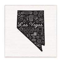Las Vegas State Icon Art Block Sign