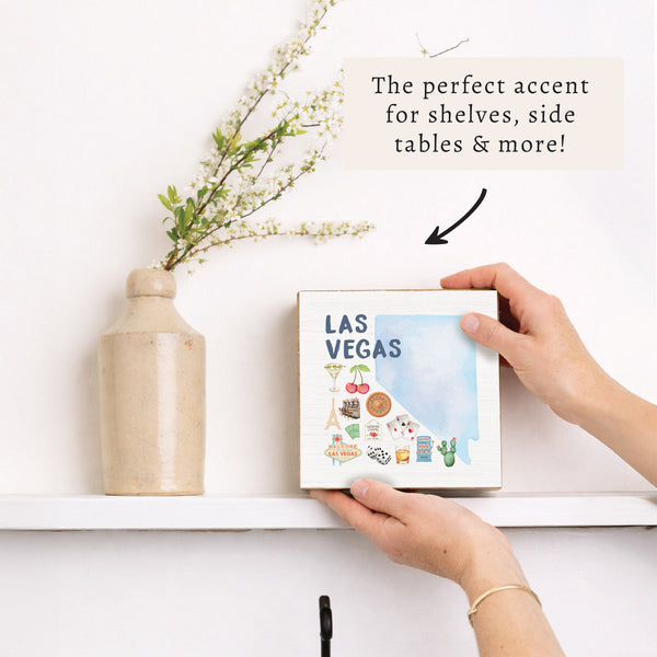 Las Vegas Nevada State Icons Block Sign