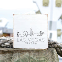 Las Vegas Skyline Sketch Block Sign